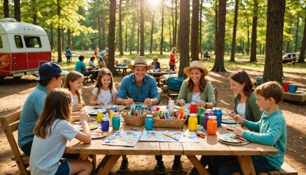 Ateliers créatifs et chasse au trésor au camping